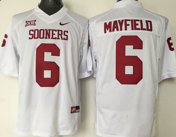 NCAA Youth Oklahoma Sooners White #6 jerseys